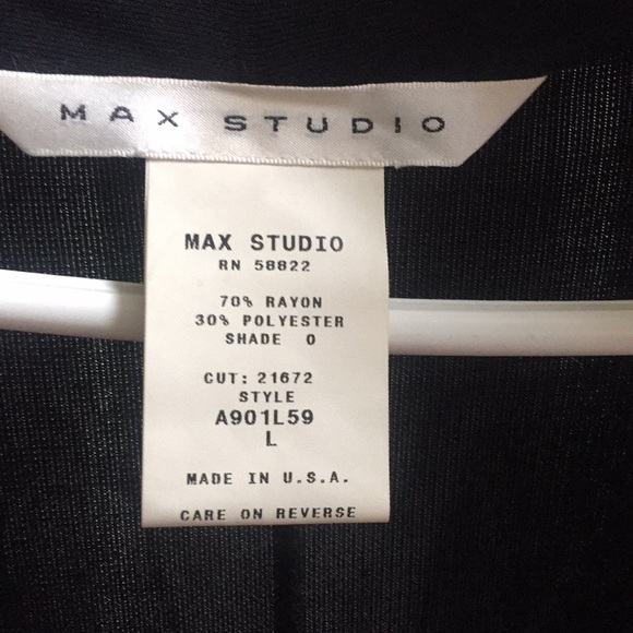 Long 3/4 sleeve black Max Studio dress - Sz L - Picture 4 of 4